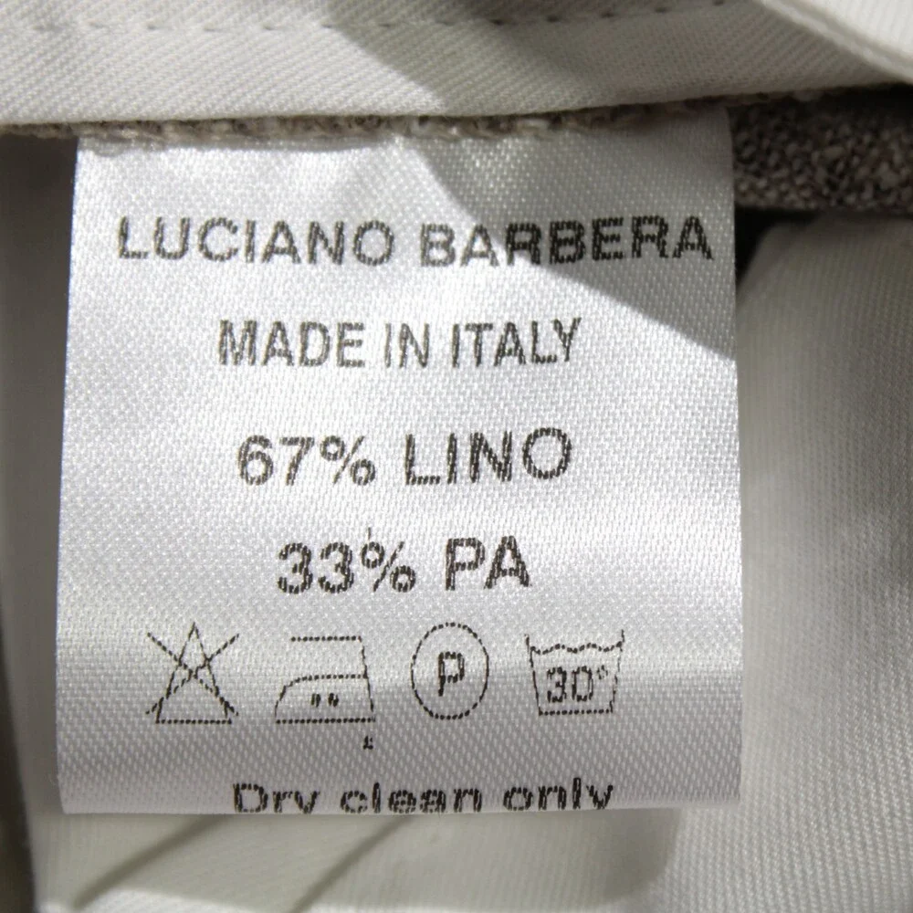 Luciano Barbera NWT Pleated Dress Pants Size 50 (US 34) in Brown Linen Blend